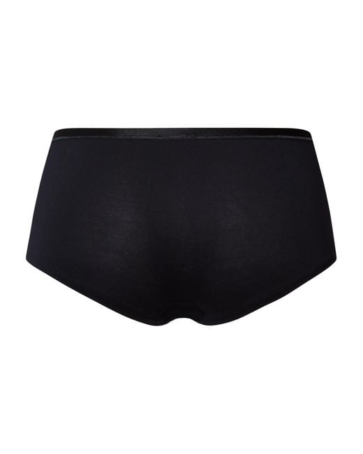 Hanro Black Stretch-Cotton Sensation Boyleg Briefs
