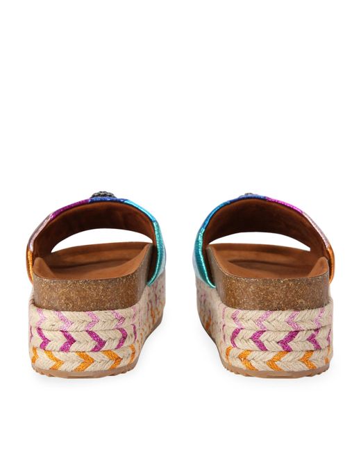 Kurt Geiger Pink Kensington Flatform Sandals