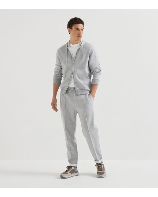 Brunello Cucinelli Gray Nubuck-Suede Sneakers for men