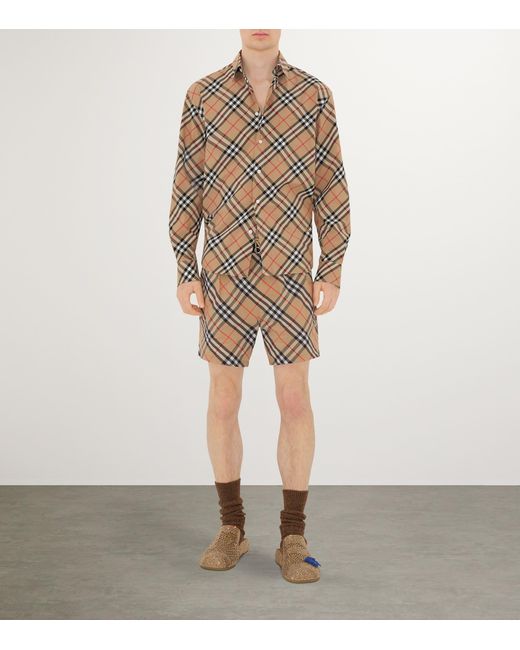 Burberry Yellow Check Swim Shorts for men