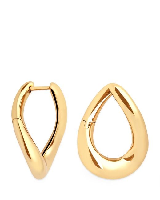 Astrid & Miyu Metallic Gold-plated Silver Molten Hoop Earrings