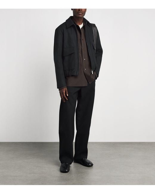 Barena Black Wool-Blend Tailored Bomber Jacket for men
