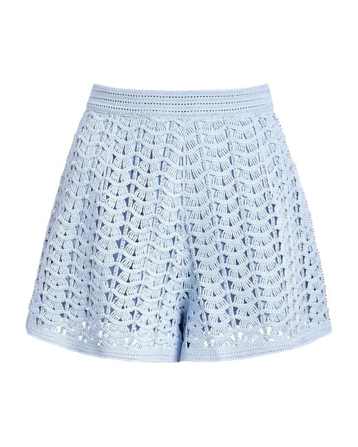 Sandro Blue Embellished Crochet Shorts