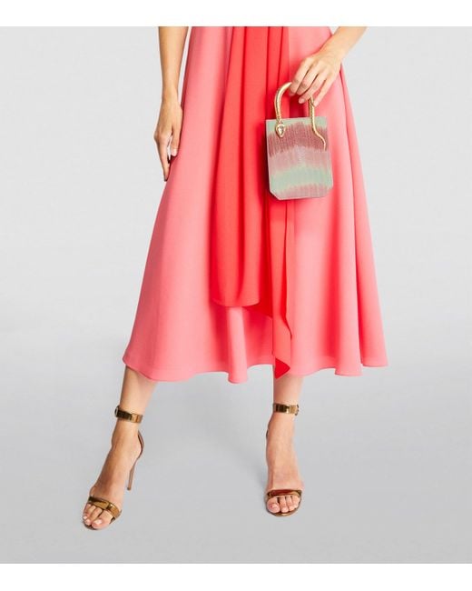 BVLGARI Pink Galuchat Leather Serpentine Cross-Body Bag