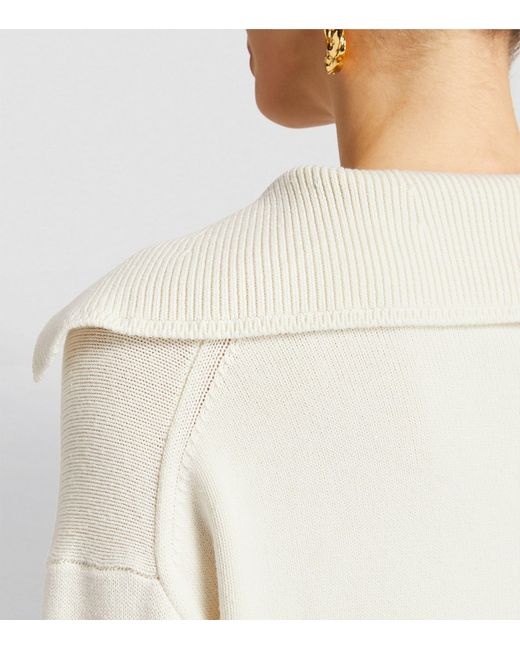 Joseph White Silk-blend Polo Sweater