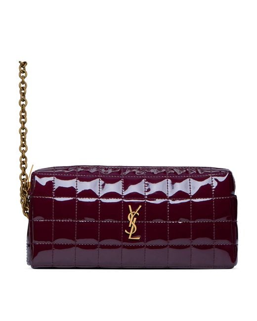 Saint Laurent Purple Monogram Pouch With Chain