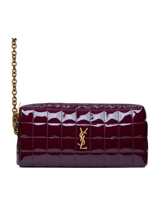 Saint Laurent Purple Monogram Pouch With Chain