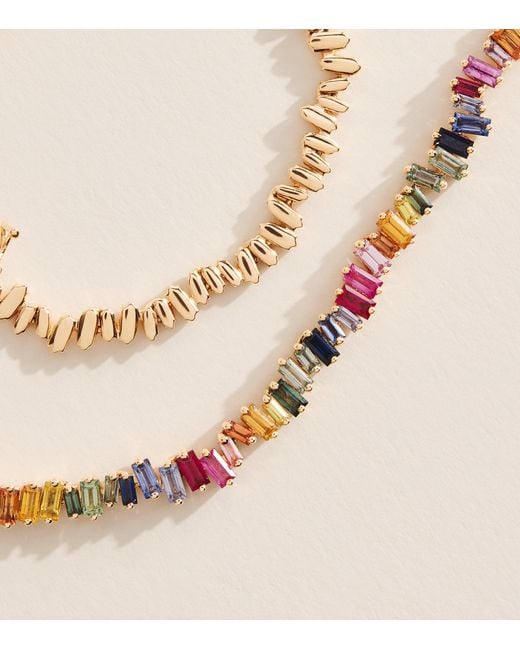 Suzanne Kalan Natural And Sapphire Bold Tennis Necklace