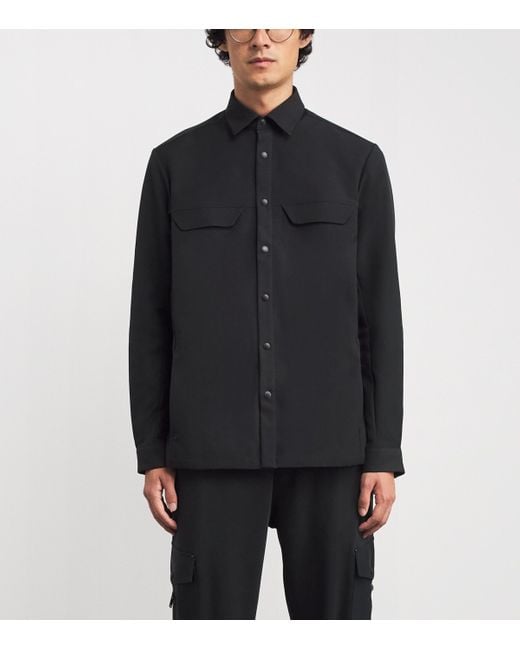 Boss Black Stretch Gabardine Water-Repellent Overshirt for men