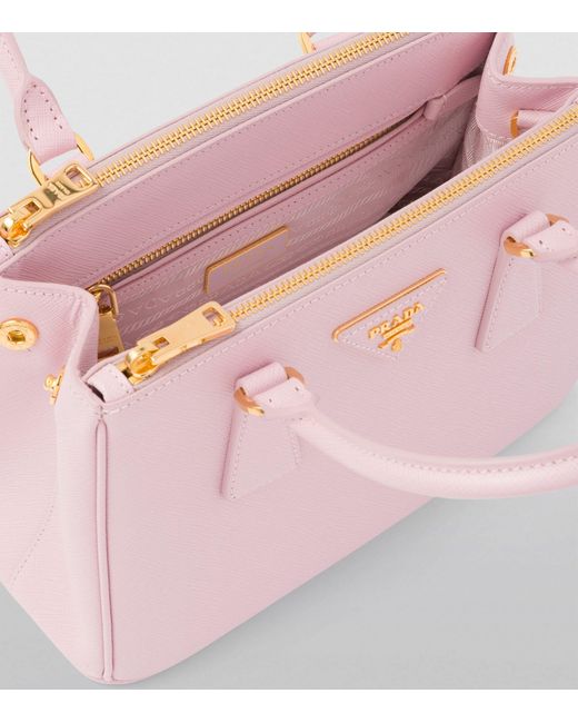 Prada Pink Small Leather Galleria Saffiano Top-handle Bag