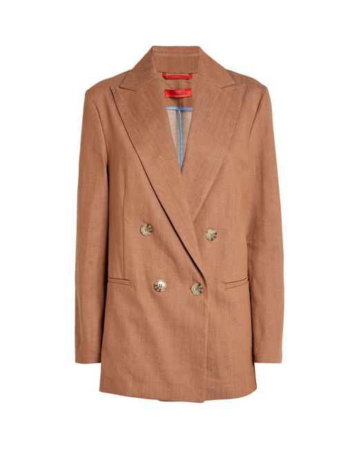 MAX&Co. Brown Double-breasted Blazer