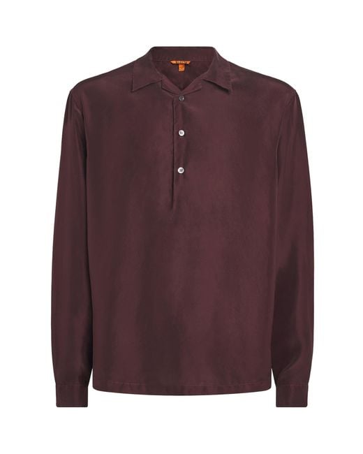 Barena Purple Silk Genga Shirt for men