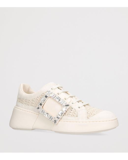 Roger Vivier Natural Crochet Viv' Skate Sneakers