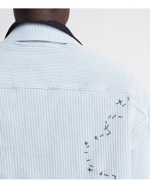 DOMREBEL Blue Stripe Indie Denim Overshirt for men