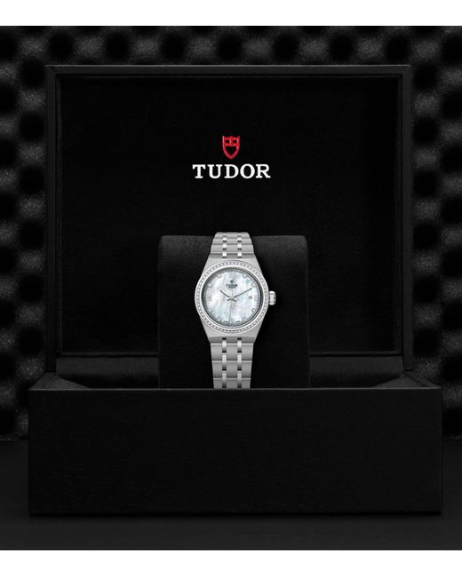 Tudor Metallic Day Date Stainless Steel And Diamond Watch 28mm