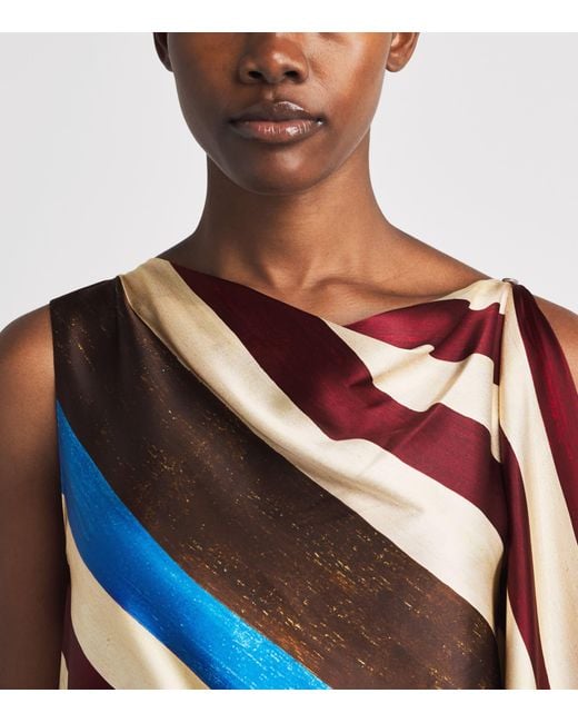 Staud Blue Stretch-Silk Sabina Mini Dress