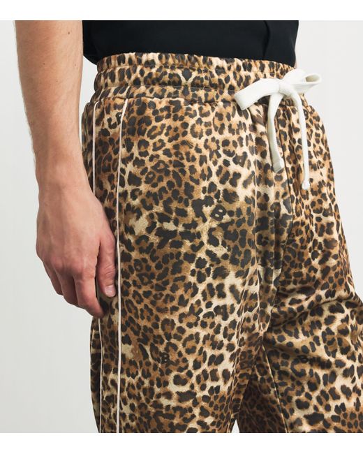 Cole Buxton Natural Leopard Track Trousers for men