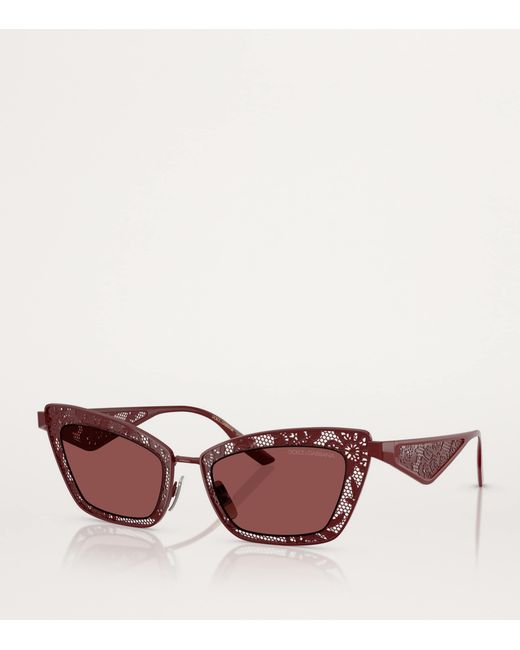 Dolce & Gabbana Pink Steel Rectangular Sunglasses