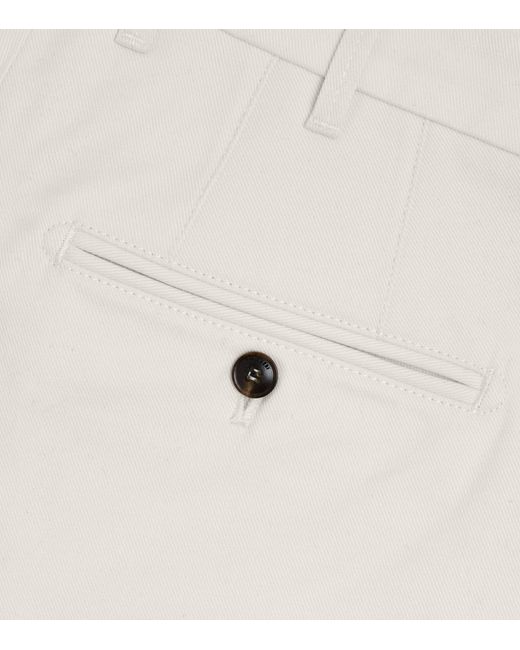 Pal Zileri White Stretch-Cotton Twill Chinos for men