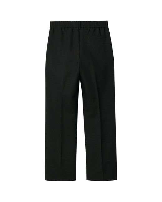 Burberry Black Wool-blend Wide-leg Trousers for men