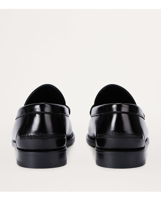 Versace Black Leather Medusa 95 Loafers for men