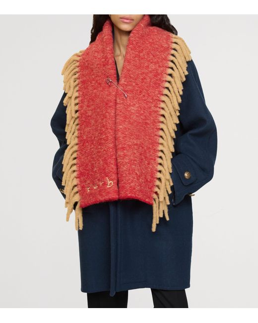 Burberry Red Alpaca Wool-Blend Happy Scarf