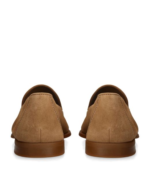 Magnanni Shoes Brown Suede Tassel Loafers for men