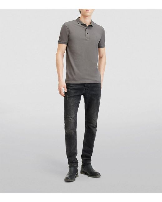 AllSaints Gray Organic Cotton Reform Polo Shirt for men
