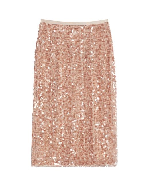 Weekend by Maxmara Pink Sequinned Midi Skirt