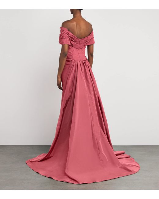Zuhair Murad Pink Taffeta Off-The-Shoulder Gown