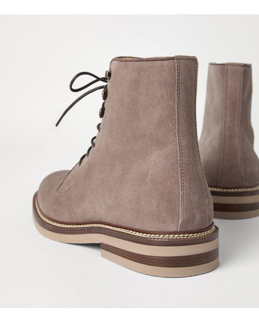 Brunello Cucinelli Brown Suede Ankle Boots for men