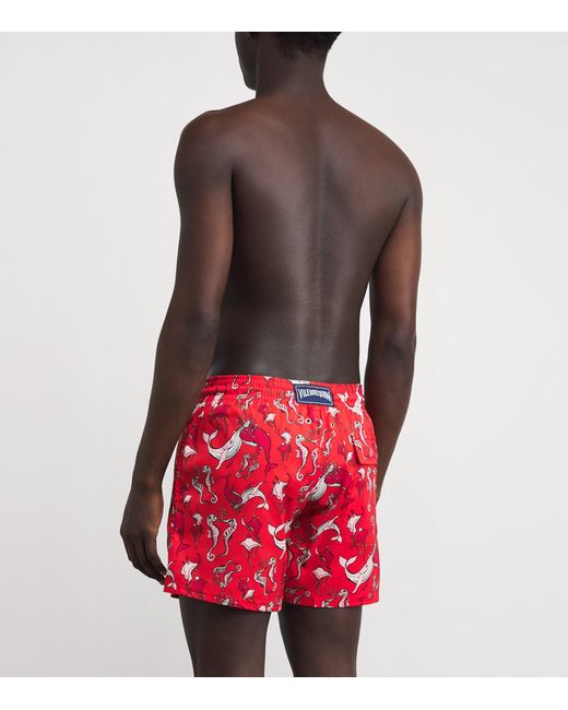 Vilebrequin Red Printed Moorise Swim Shorts for men