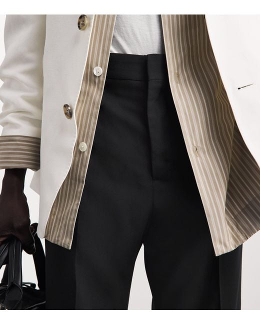 AMI Black Virgin Wool Straight Trousers for men