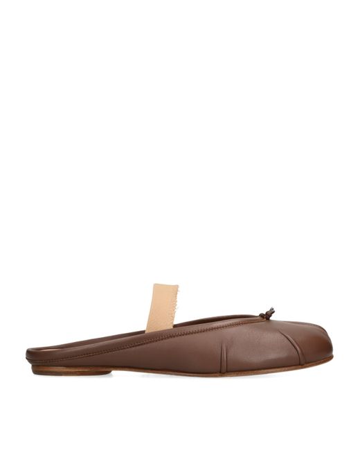 Maison Margiela Brown Leather Tabi Ballet Mules