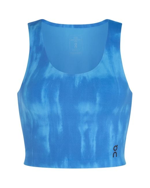 On Shoes Blue Open-Back Studio Crop Top