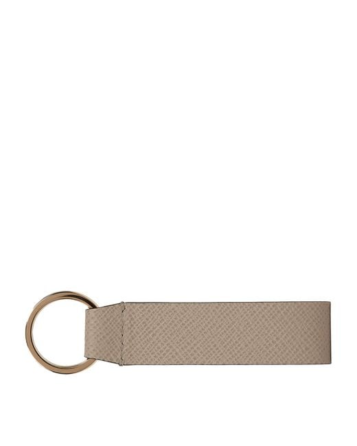 Smythson Natural Leather Panama Keyring
