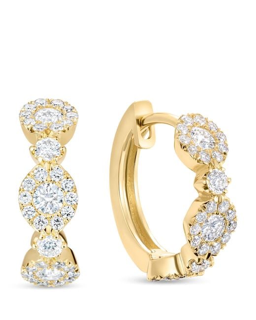 David Morris Metallic And Diamond Triolette Oval Hoop Earrings