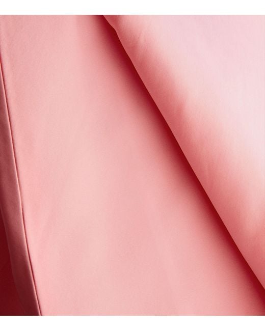 Monique Lhuillier Pink Silk Faille Strapless Gown