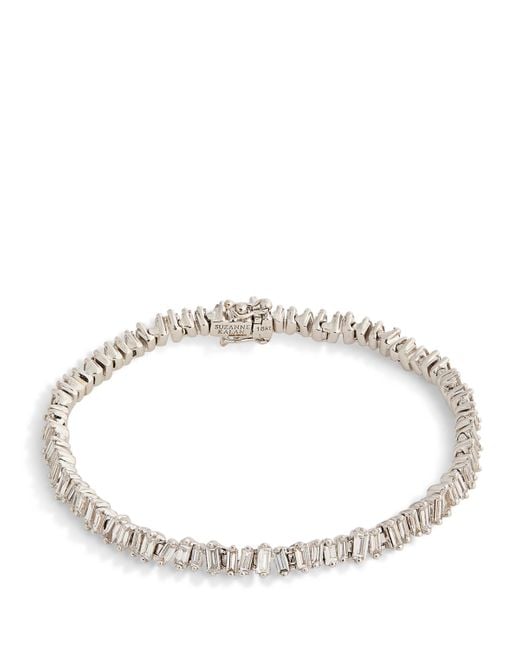 Suzanne Kalan White And Diamond Fireworks Three-Row Tennis Bracelet