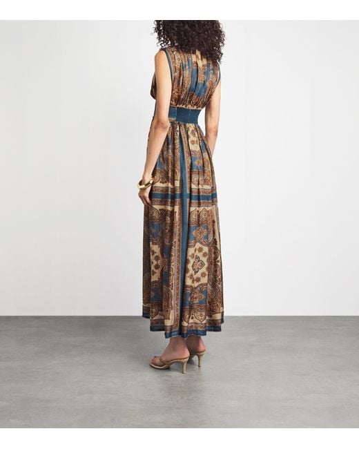 Zimmermann Brown Silk Mahon Printed Maxi Dress
