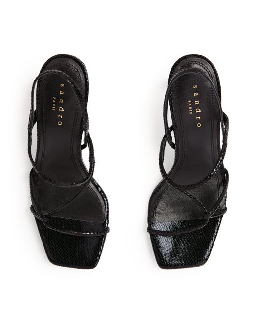 Sandro Metallic Leather Strappy Sandals 70