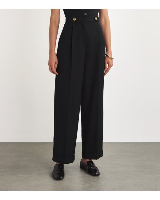 Sandro Black Wool-Blend Trousers