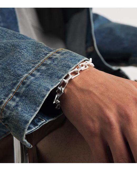 The Ouze Natural Sterling Petite Bulk Bracelet for men