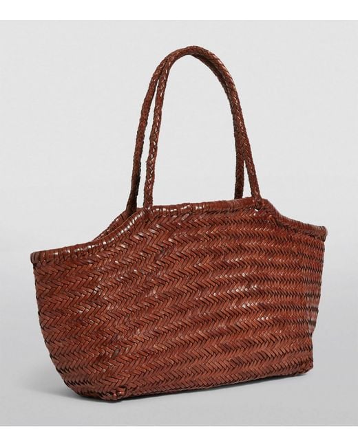 Weekend by Maxmara Red Leather Woven Tote Bag