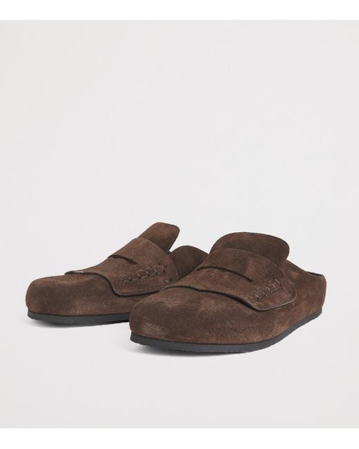 Jacquemus Brown Suede Mule Loafers for men