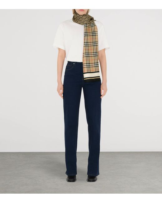Burberry Metallic Silk Montage Scarf