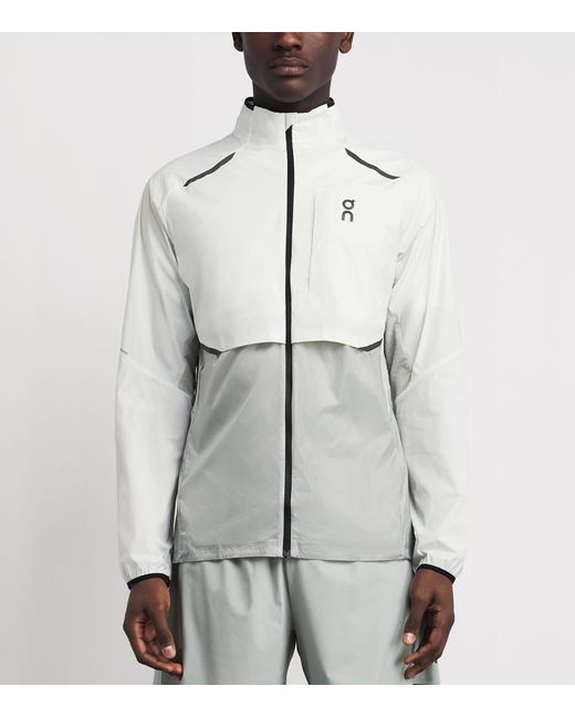On Shoes Gray Windproof Weather Jacket for men