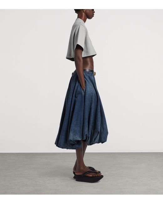 Balenciaga Gray Cotton-Blend Cropped T-Shirt