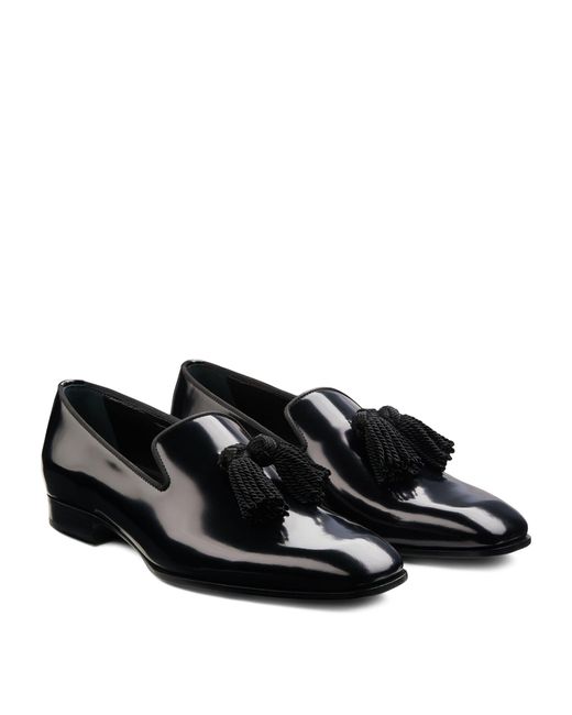 Jimmy Choo Black Foxley Patent Leather Loafers for men