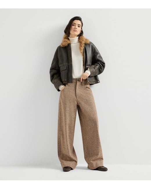Brunello Cucinelli Natural Virgin Wool-Blend Monili Trousers